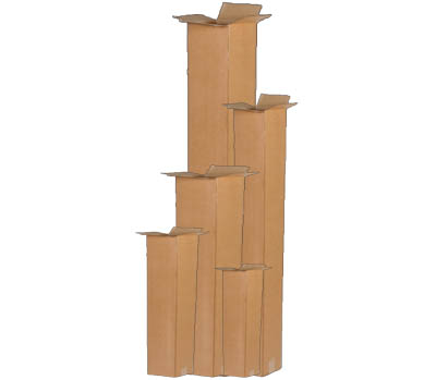 A photo of tall boxes.